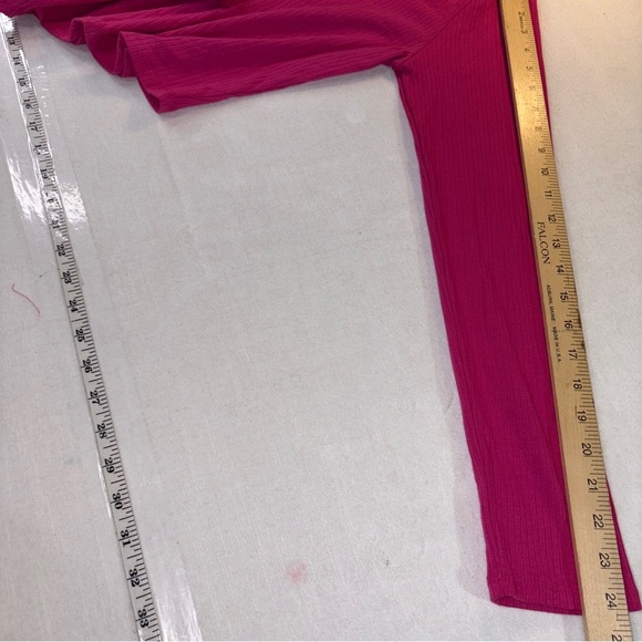 Bozzolo Pink Ribbed Crop Top Large - Picture 6 of 6